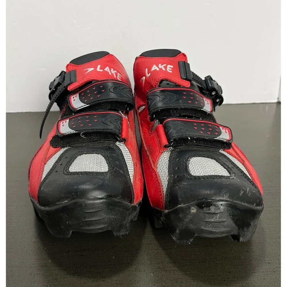 Lake Cycling Shoes Mens‎ size 10 US Red Black Mesh Mountain Bike Bicycle Clip In